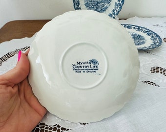 Vintage Myotts Country Life Set of 3 Plate - Myotts Blue Country