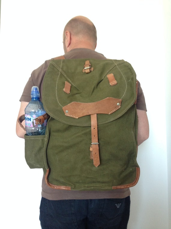 NEVER USED Vintage Distressed Canvas Backpack Backpack Canvas