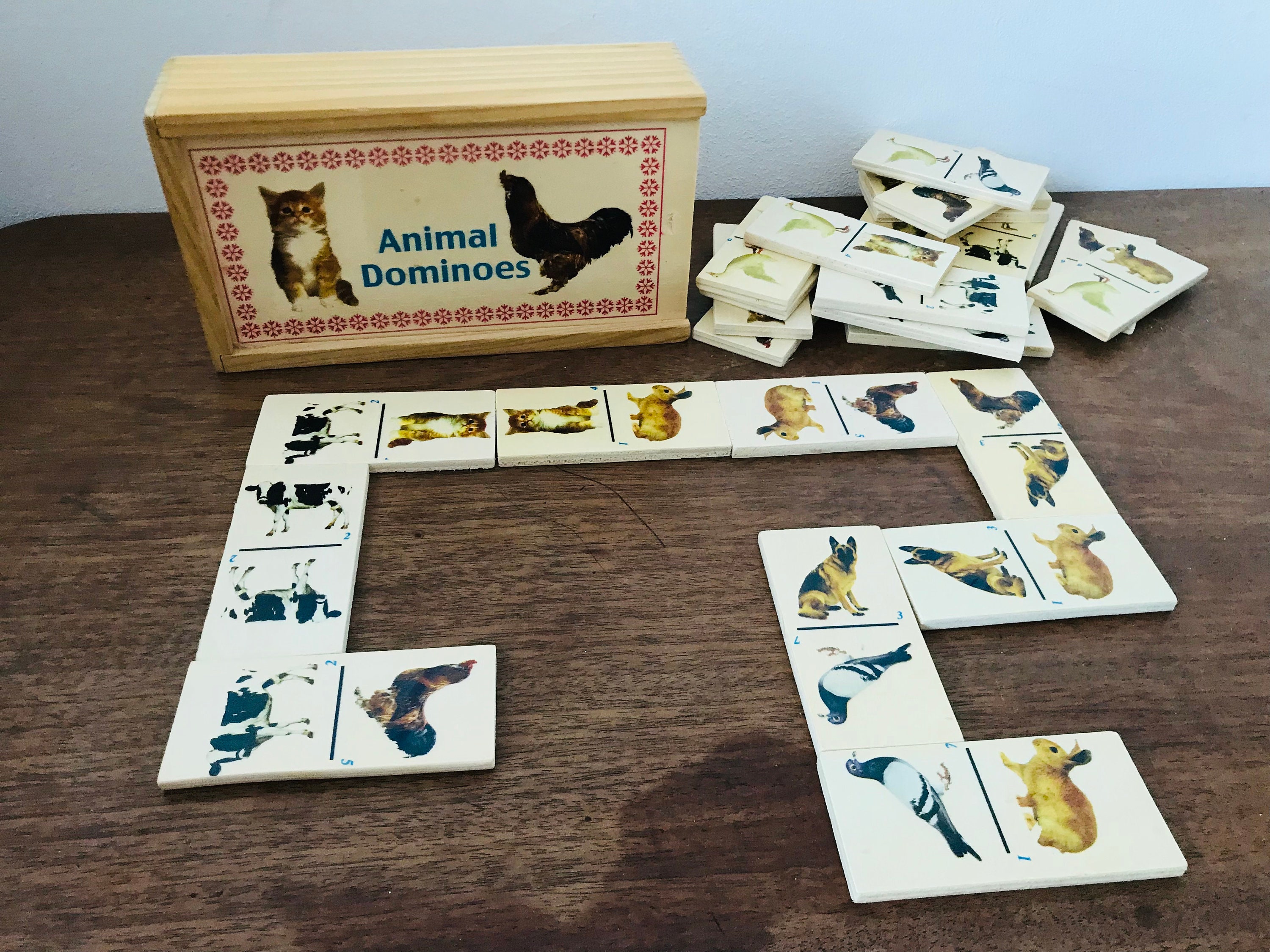 Wooden Animal Dominoes Domino Game Kids Animal Domino - Etsy Wooden Animal Dominoes Domino Game Kids Animal Domino - Etsy