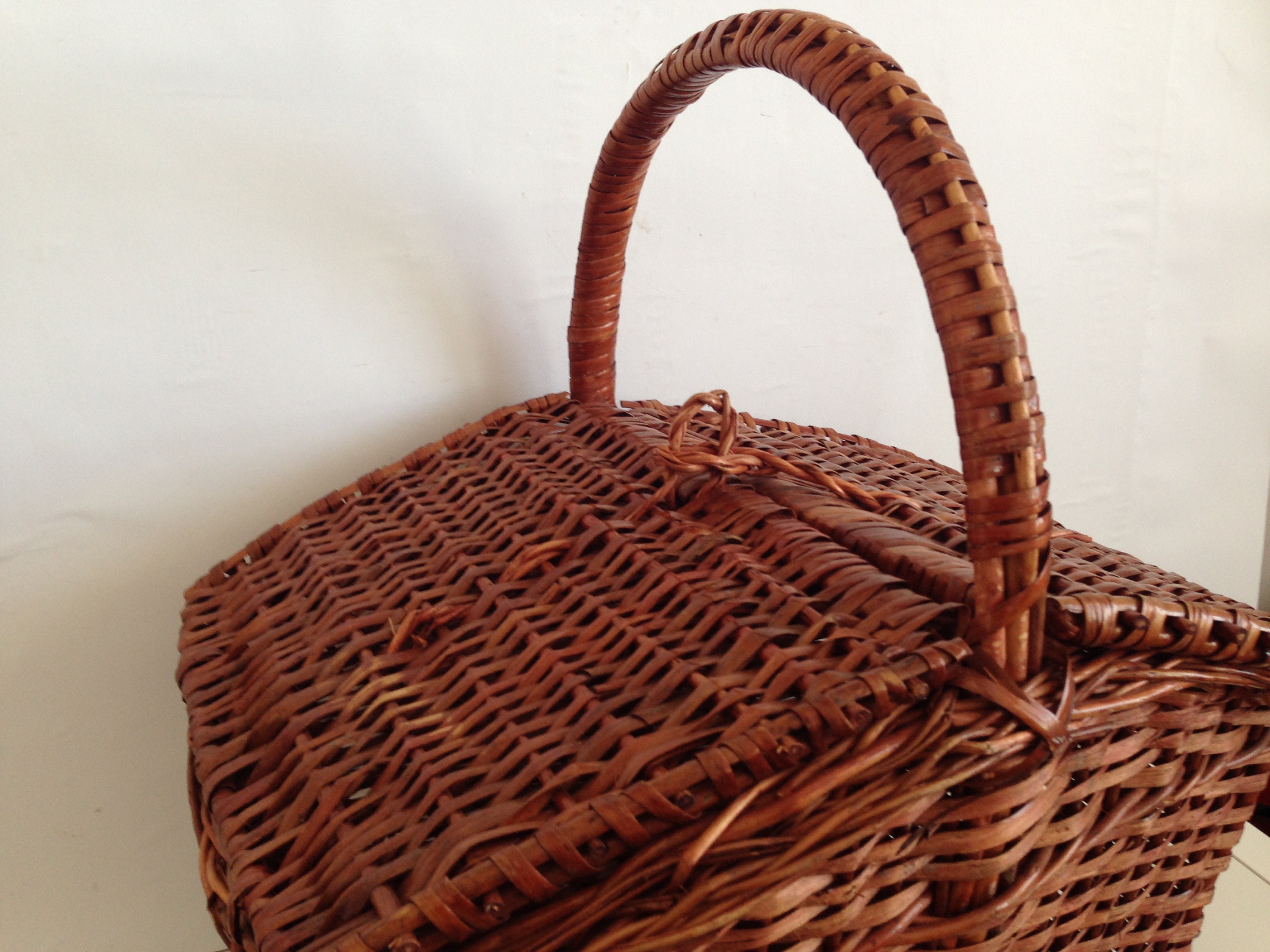 Straw picnic basket Large wicker basket Large picnic | Etsy