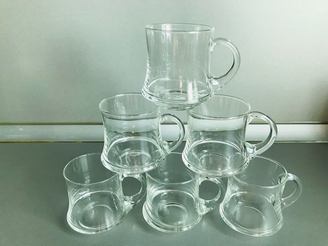 Set of 6 Vintage Glass Mugs main image 0