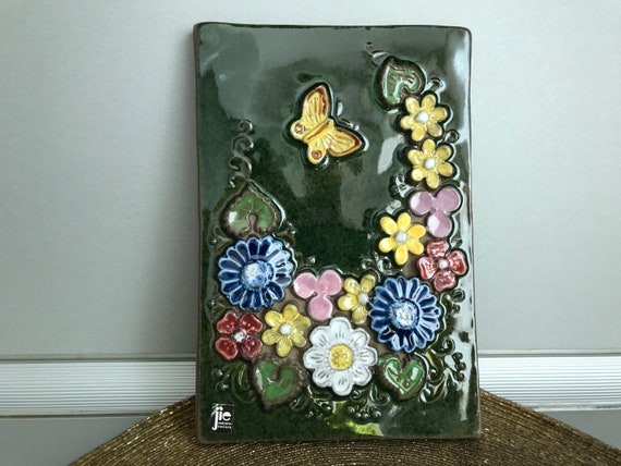 BELA【Jie gantofta】陶板 ୨୧薔薇と果物୨୧ Jie Gantofta Sweden Ceramic Wall Tile - Wall Plaque Flowers