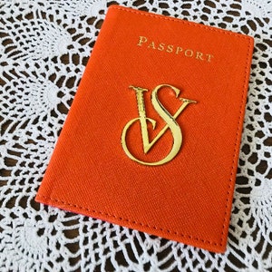 Porta-cartão de identificação laranja para passaporte (2)