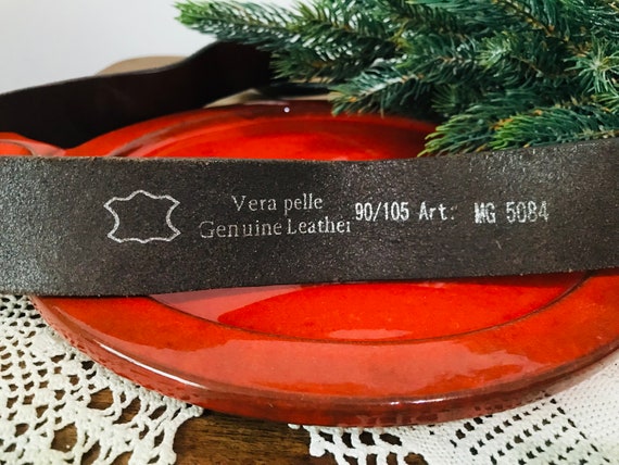 Vintage Vera Pelle genuine leather belt - Brown g… - image 9