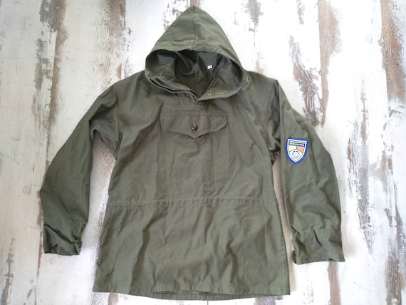 Vintage canvas jacket - Vintage anorak - Old green