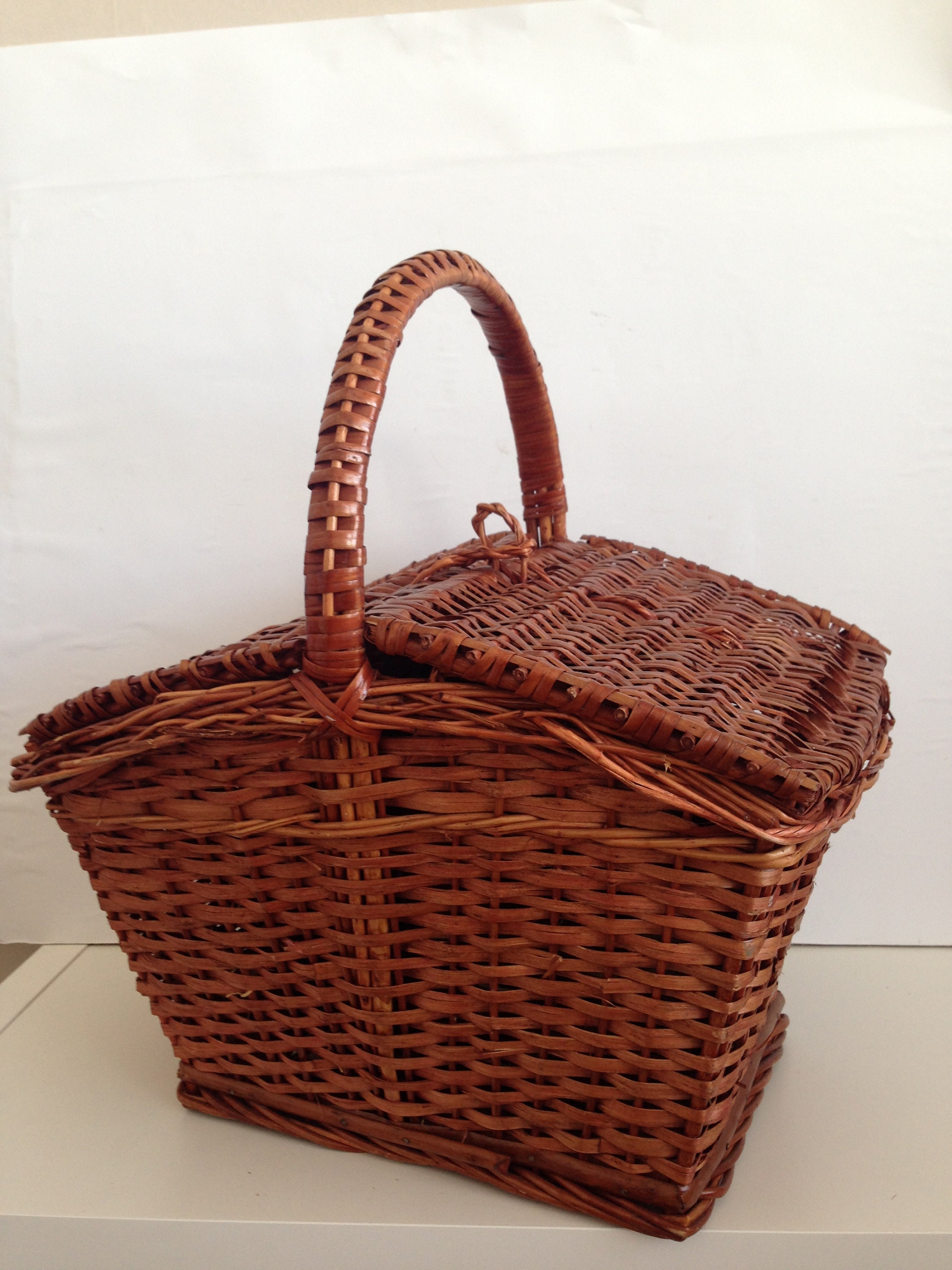 Straw picnic basket Large wicker basket Large picnic | Etsy