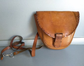 Vintage genuine leather bag - Retro leather bag - Old leather bag from 70' - brown leather bag - Old Genuine Leather Bag - Shoulder bag