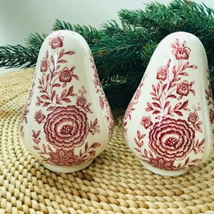 Vintage VILLEROY & BOCH red Burgenland salt and pepper shaker - Villeroy and Boch red salt and pepper shaker (8)