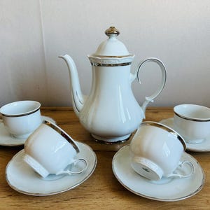 Mitterteich Bavaria tea or coffee set with silver rim (5)
