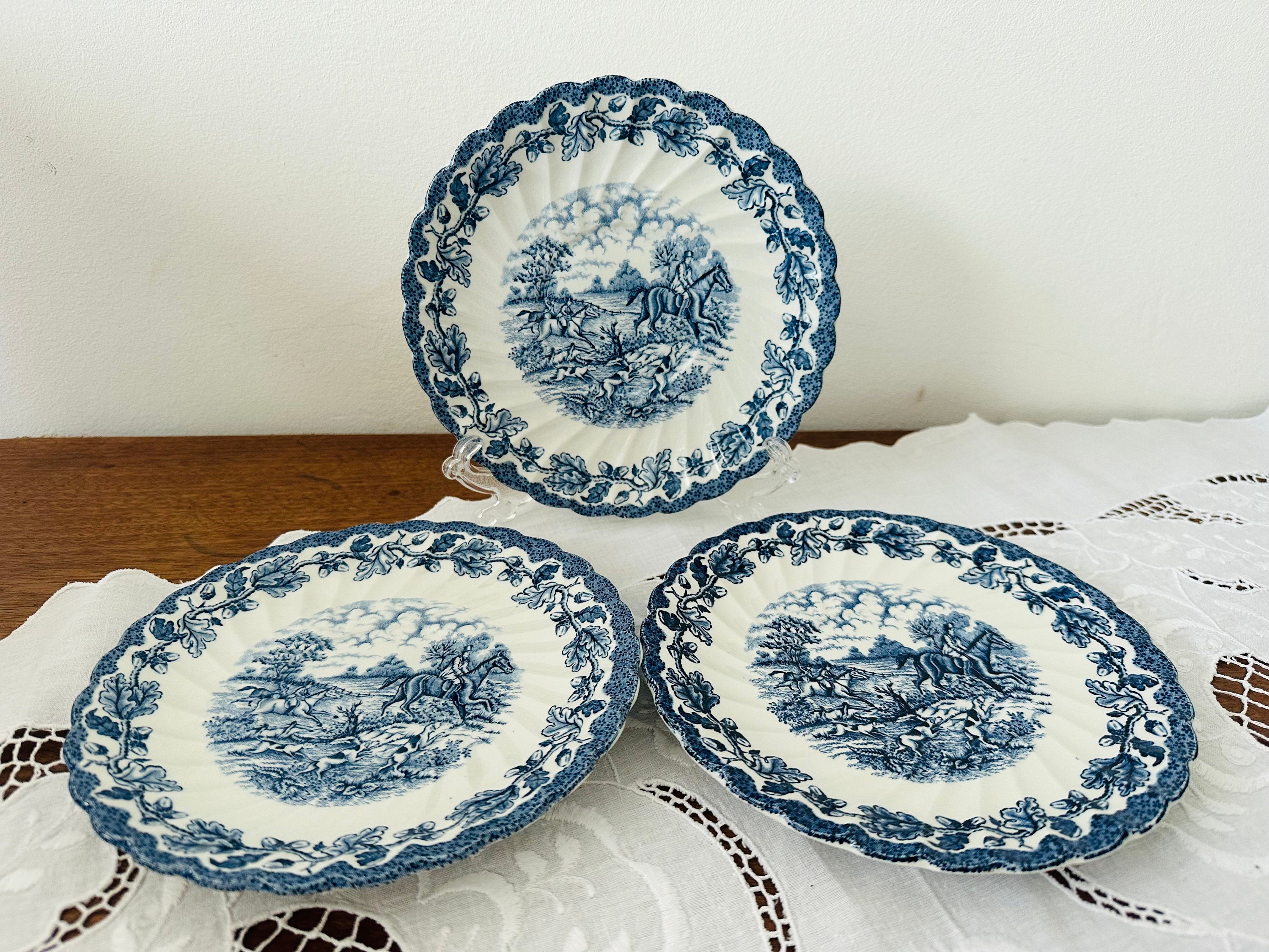 Vintage Myotts Country Life Set of 3 Plate - Myotts Blue Country