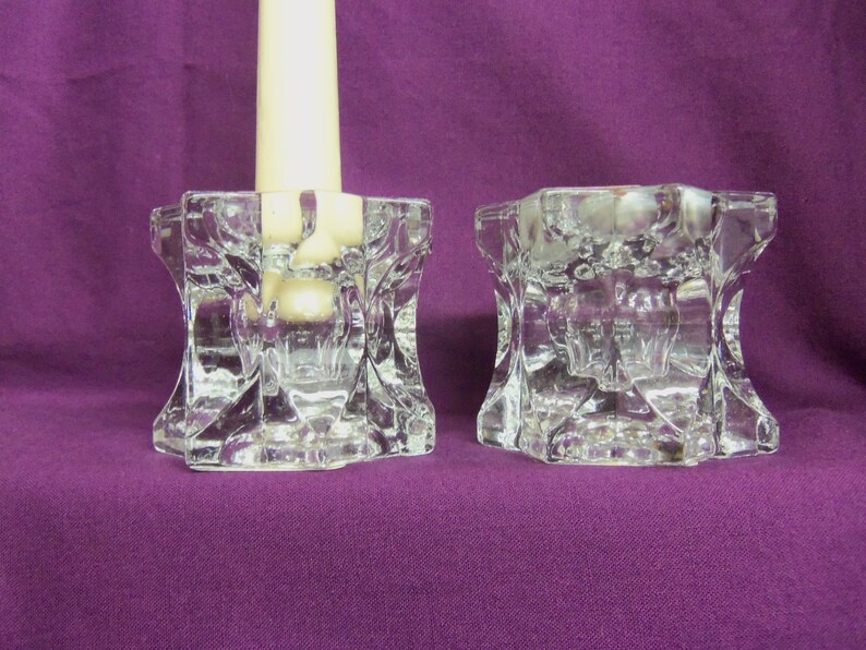 Mikasa Sparkling Star Lead Crystal Candle Holders in Original Etsy UK