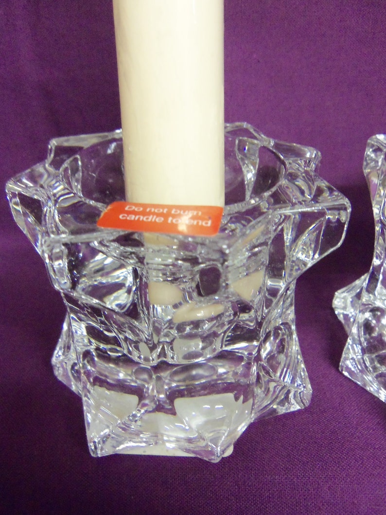 Mikasa Sparkling Star Lead Crystal Candle Holders in Original Etsy UK