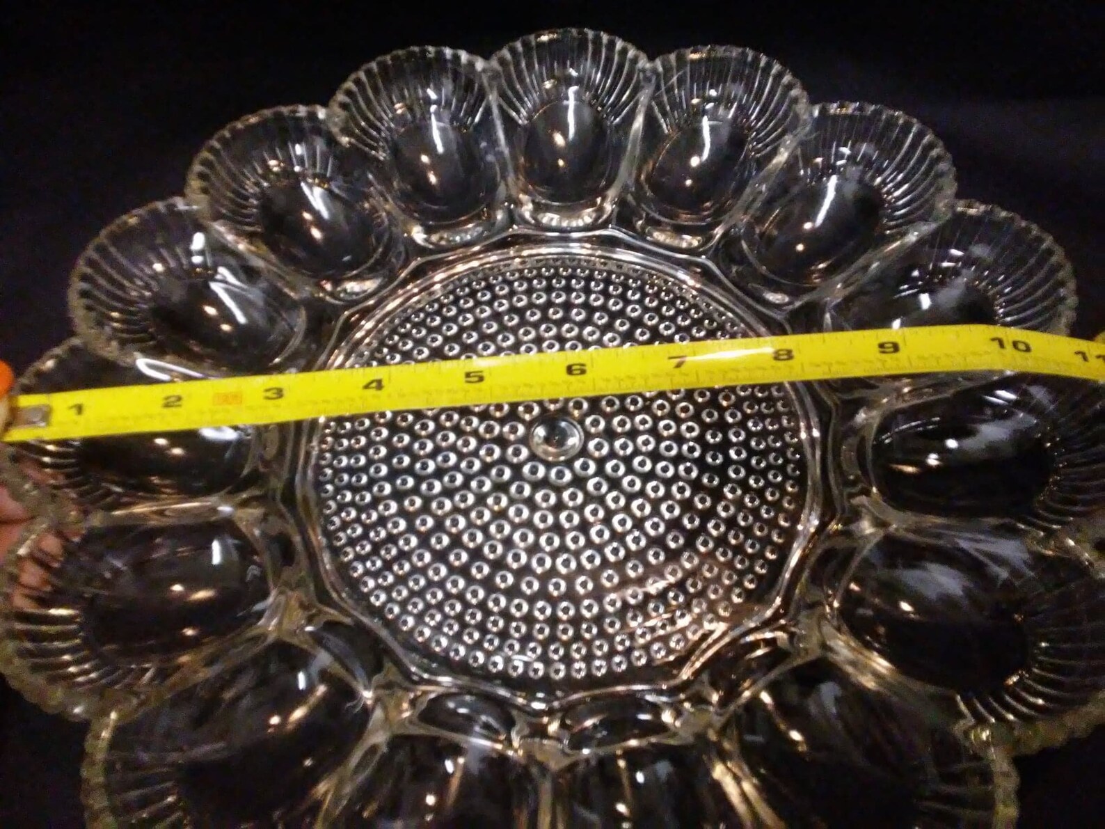 Vintage Glass Deviled Egg Platter Etsy Canada