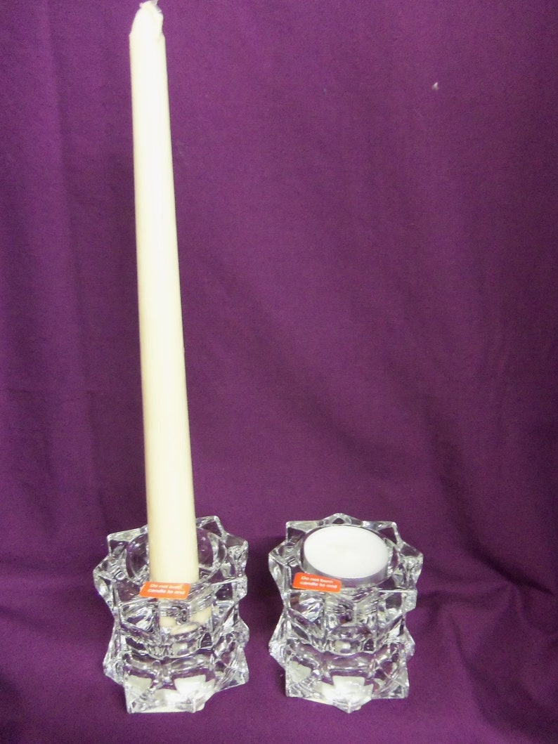 Mikasa Sparkling Star Lead Crystal Candle Holders in Original Etsy UK