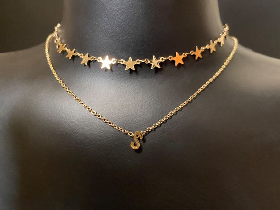 Gold star choker necklace from outer banks sarah cameron necklace star
