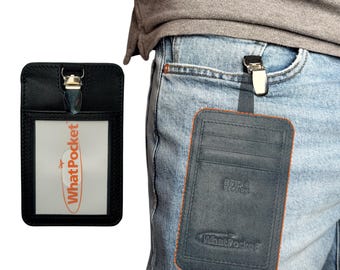 Ultralight Leather RFID Wallet with Security Clip, Minimalist EDC Wallet, WhatPocket Daily