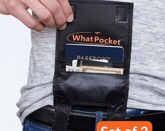 2 Pack Ultralight Travel Wallet and Money Belt, Converts to Trifold, WhatPocket Original