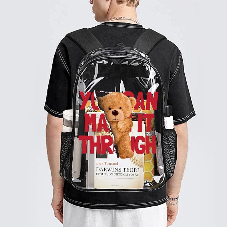 Transparent Bag Bear Design You Can Make It Through zdjęcie 1