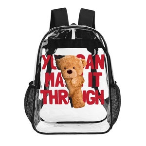 Transparent Bag Bear Design You Can Make It Through zdjęcie 7