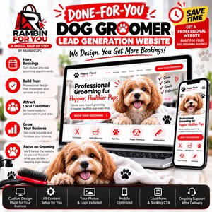 Dog Groomer Lead Generation Website Kit | Mobile-Friendly Landing Page (Digital Download)
