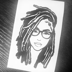 Tia Vinyl Decal, locs woman, Mug decal, Wine glass decal, decal, Tumbler decal, Car decal, Laptop decal, Planner sticker, Cup decal, locs