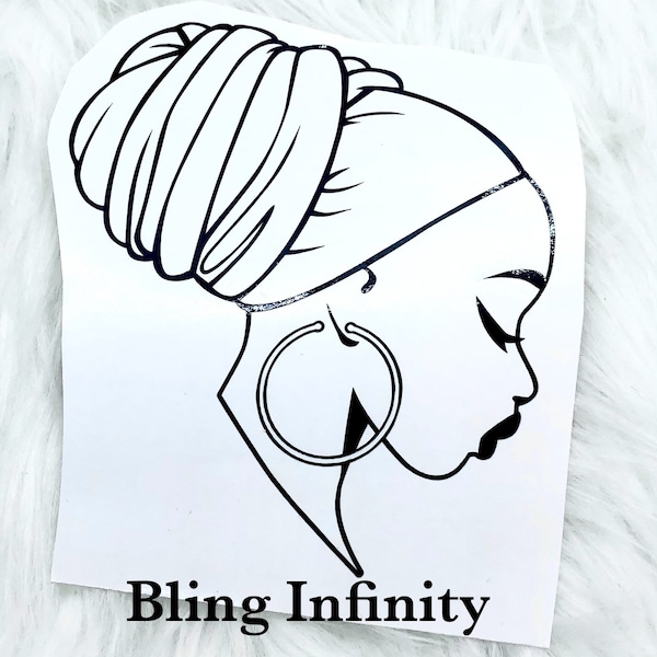 AVA Headwrap Decal, Mug decal, glass decal, decal, Tumbler decal, Car decal, Laptop decal, Planner sticker, Cup decal, Woman decal