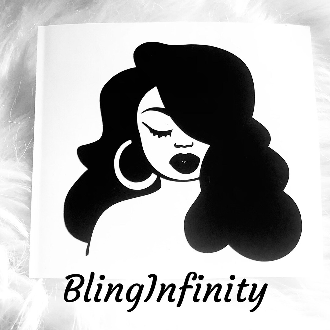 Lola Vinyl Decal, Mug Decal, Wine Glass Decal, Long Hair Lady Decal ...