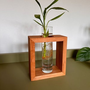 Minimalist Handmade Wood Propagation Station - Bud Vase Home Decor - Test Tube Vase - Dried Flower Vase for Home- Scandinavian Modern