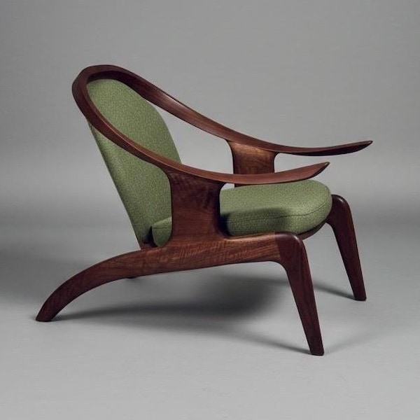 The Atlas Chair — Sculptural Walnut Lounge Chair