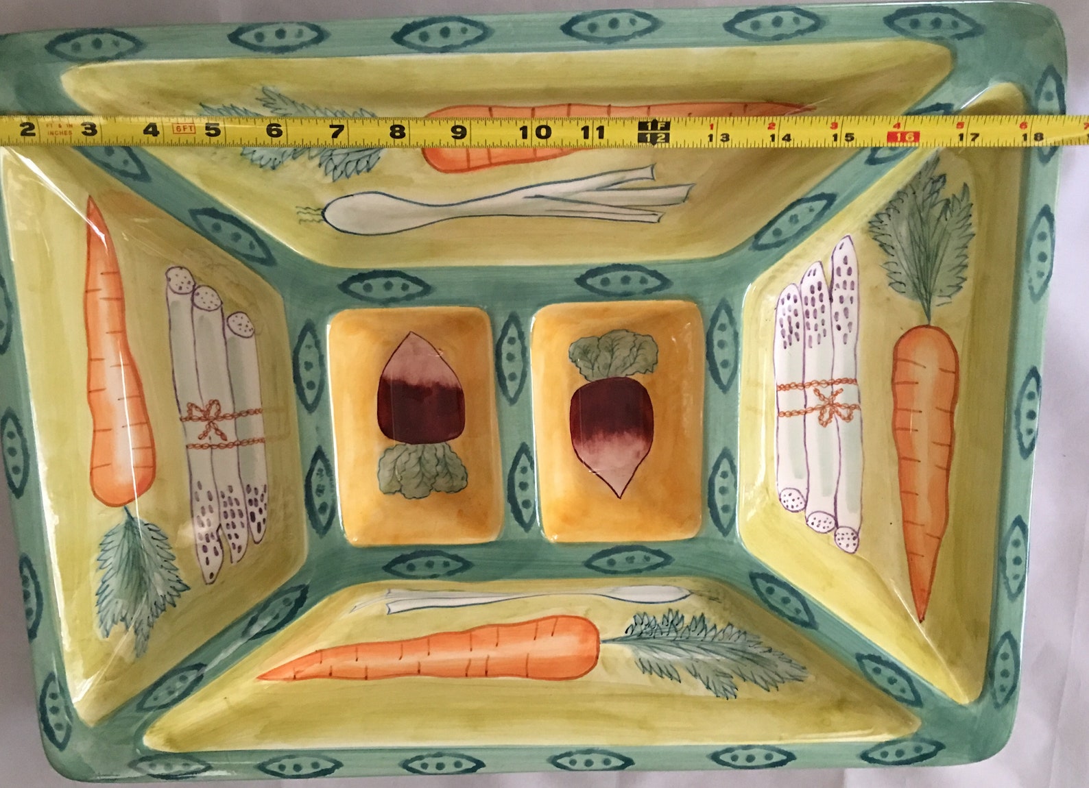 GARDEN HARVEST Clay Art South San Francisco Crudite Large Etsy