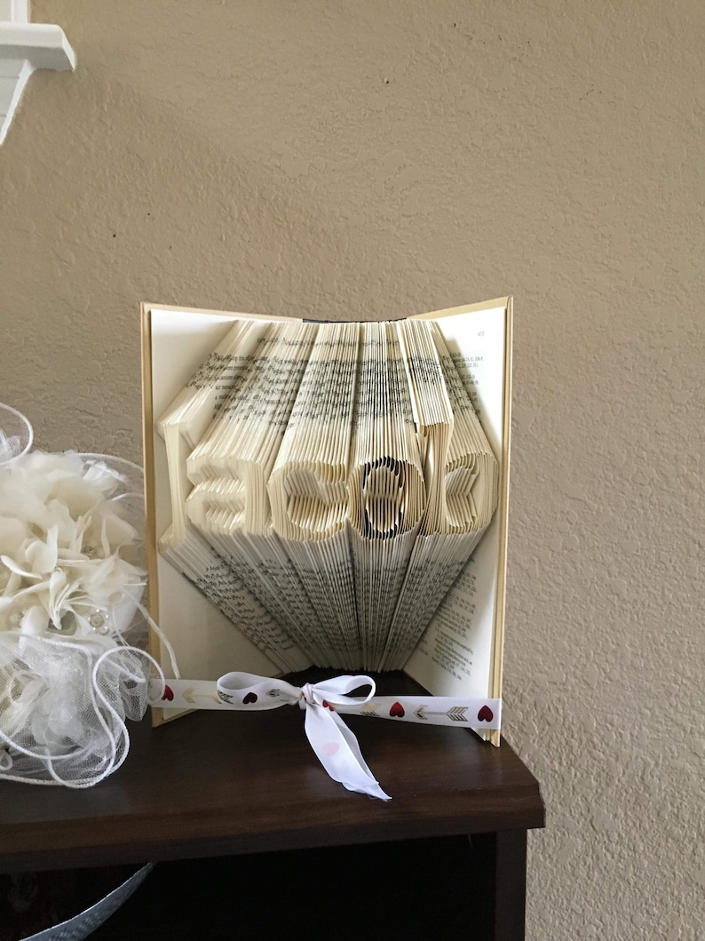 Book Lovers Gift Personalized Folded Book Art Wedding Gift Etsy