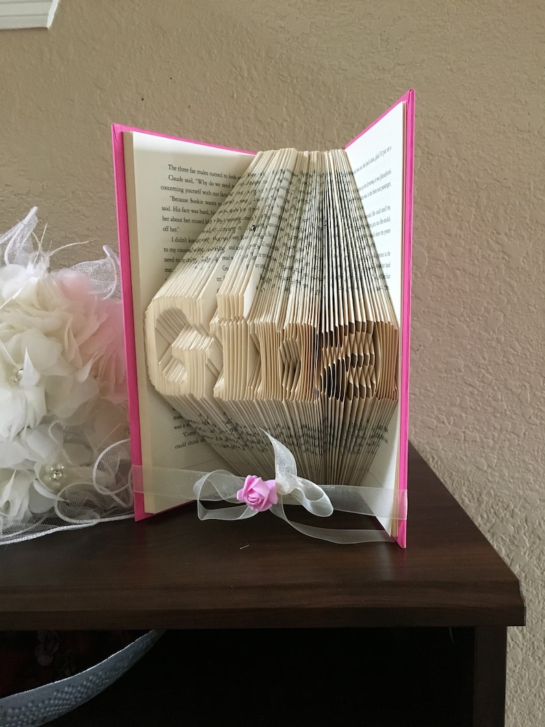 Book Lovers Gift Personalized Folded Book Art Wedding Gift Etsy