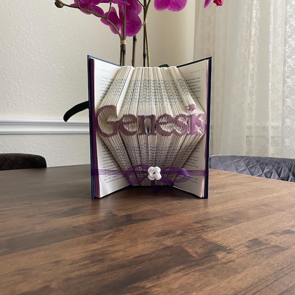 Personalized Folded Book Art – Custom Name Sculpture - Paper Art - Birthday - Wedding Gift -