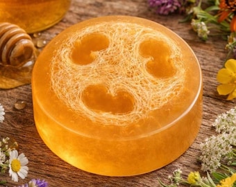 Wildflower + Honey Handcrafted Loofah Soap – Sweet Floral Exfoliating Bar | Wedding Favors, Baby Showers, Gifts & Bulk Sets Available
