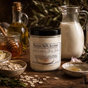 Milk & Honey Body Butter | Body Butter for Dry Skin | Oat Milk and Honey Moisturizer | Handmade Body Cream