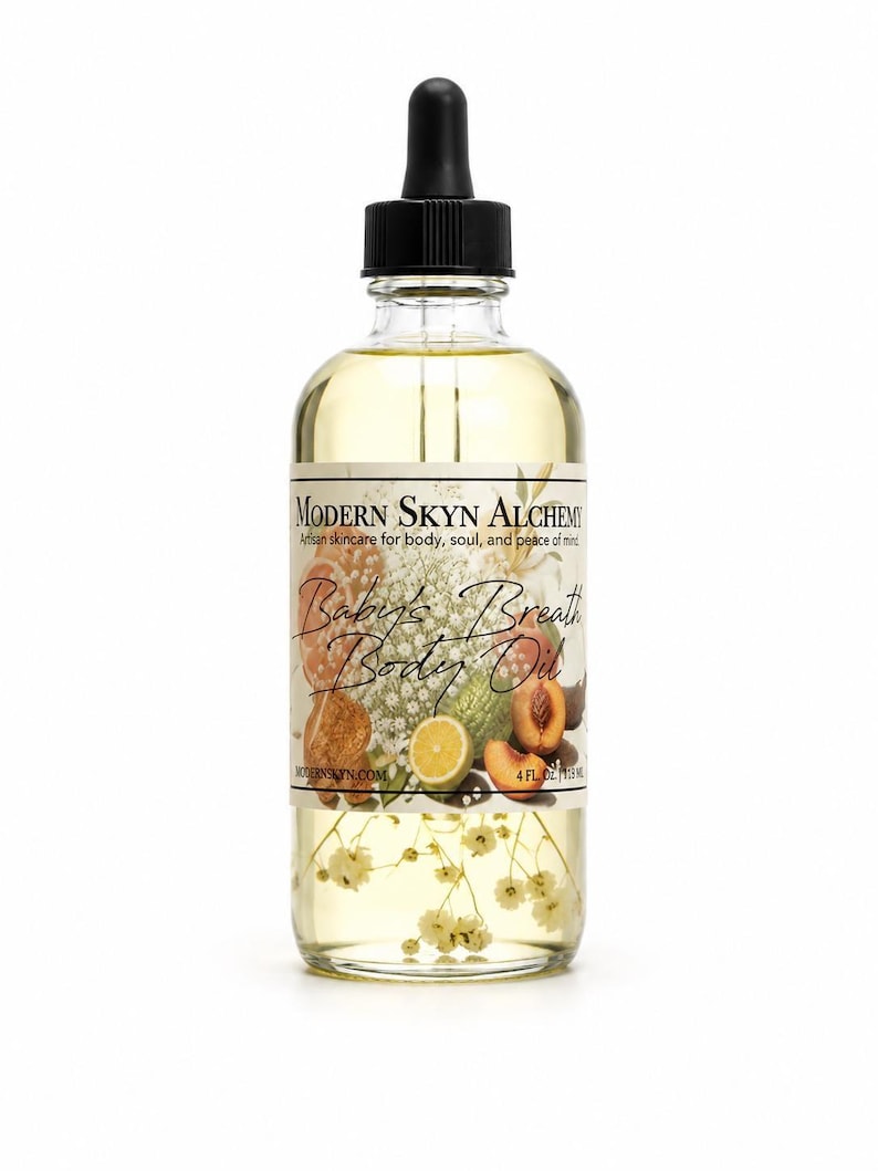 Baby's Breath Body Oil | Floral Body Oil | Body & Hair Oil | Dry Skin Oil | Jasmine Bergamot Body Oil image 2