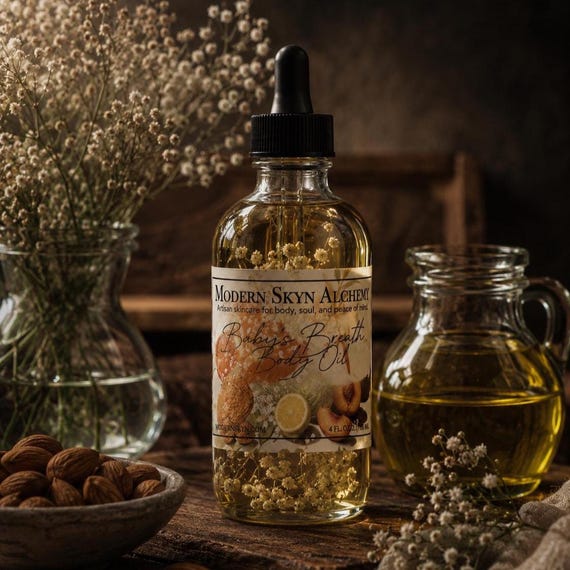 Baby's Breath Body Oil | Floral Body Oil | Body & Hair Oil | Dry Skin Oil | Jasmine Bergamot Body Oil