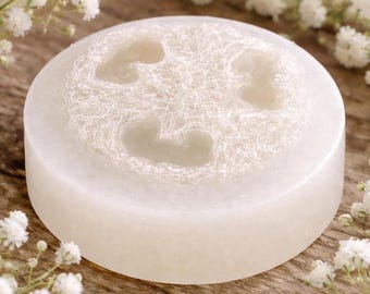 Baby’s Breath Handcrafted Loofah Soap – Limited Batch Luxury Exfoliating Bar | Perfect for Wedding Favors, Baby Showers & Gifts