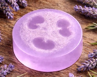 Lavender Handcrafted Loofah Soap – Calming Exfoliating Bar with Organic Lavender Oil | Wedding Favors, Baby Showers, Gifts & Bulk Sets