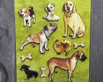 DOG Sticker Set | Variety of Dog Embellishments | Great Dane Bulldog Beagle Lab | Dog Owner Lover | Dog Parent | Scrapbook Sticker | E3452*