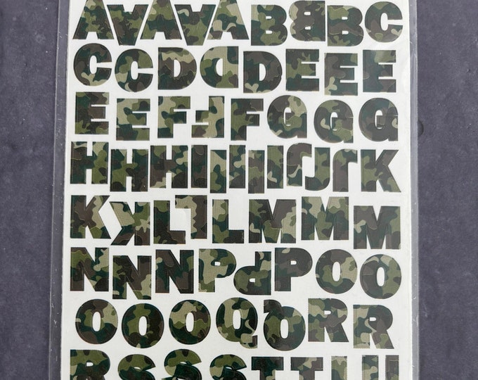CAMO Alphabet Sticker | Stars and Stripes | Stickabilities Army ...