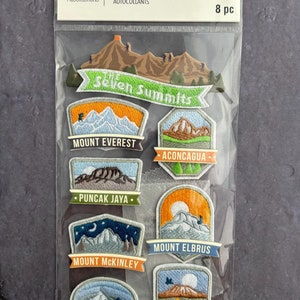 SEVEN SUMMITS Scrapbook Sticker | Adventure Challenge Travel Hiking | Mt Everest McKinley Kilimanjaro Elbrus | Planner Sticker | E4105*