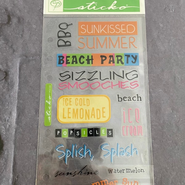 SUMMER Scrapbook Phrases | Family Picnic Sticker | BBQ Pool Party Lemonade | Beach Lake Vacation Handmade Scrapbooking Paper Crafting E3988