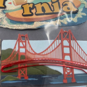 CALIFORNIA 3D Stickers Golden Gate Bridge Wine Country Bear State Parks Embellishment Beverly Hills Hollywood Jolees Scrapbook E3832 image 3
