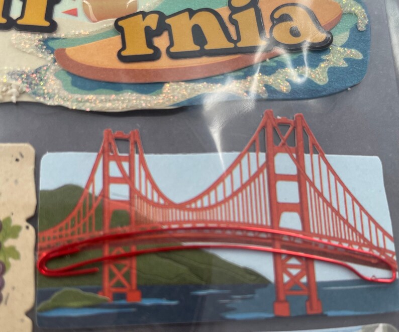 CALIFORNIA 3D Stickers Golden Gate Bridge Wine Country Bear State Parks Embellishment Beverly Hills Hollywood Jolees Scrapbook E3832 image 3