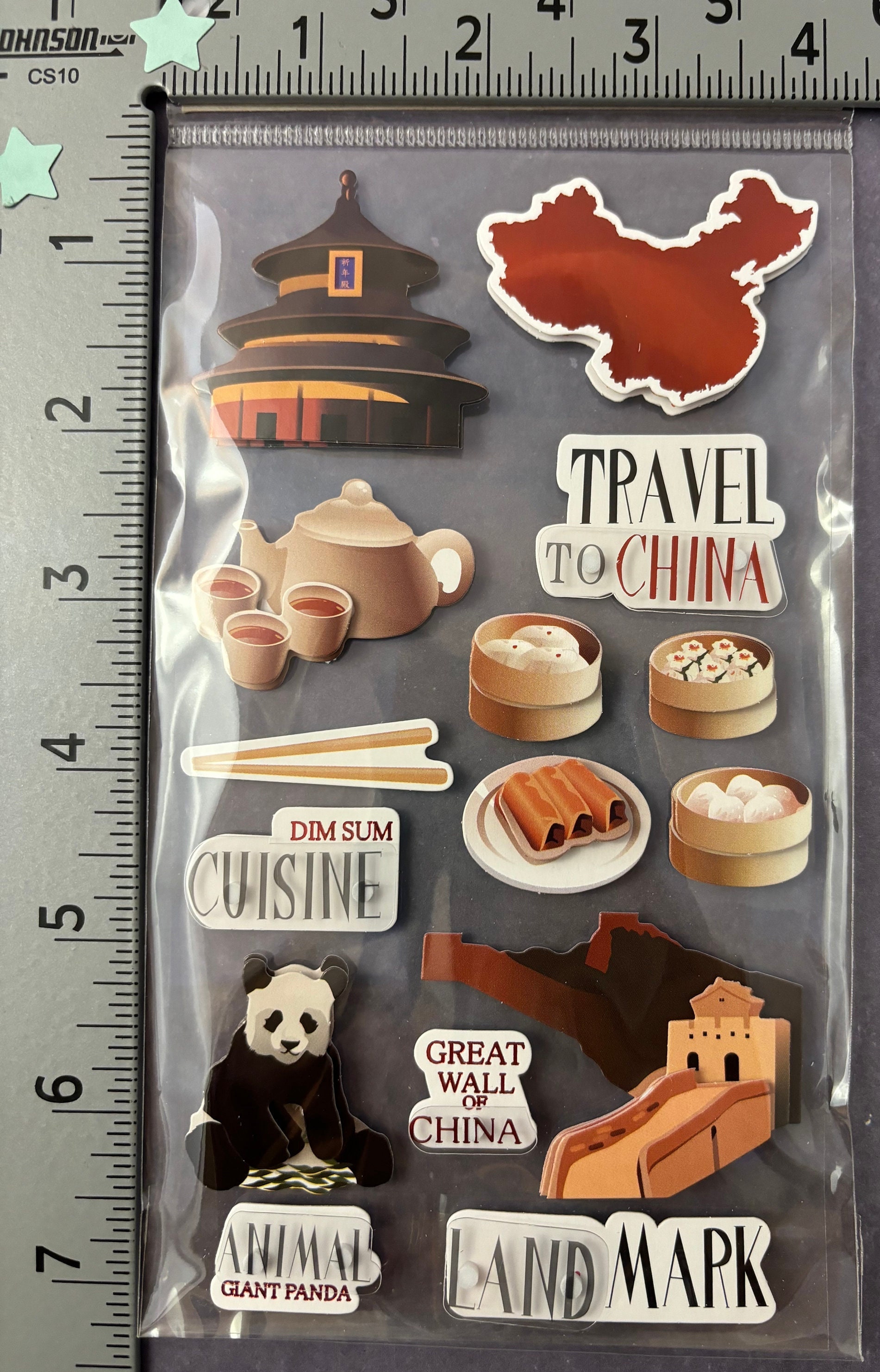 3D CHINA Sticker | Panda Great Wall Scrapbook Sticker | Chinese Cuisine ...