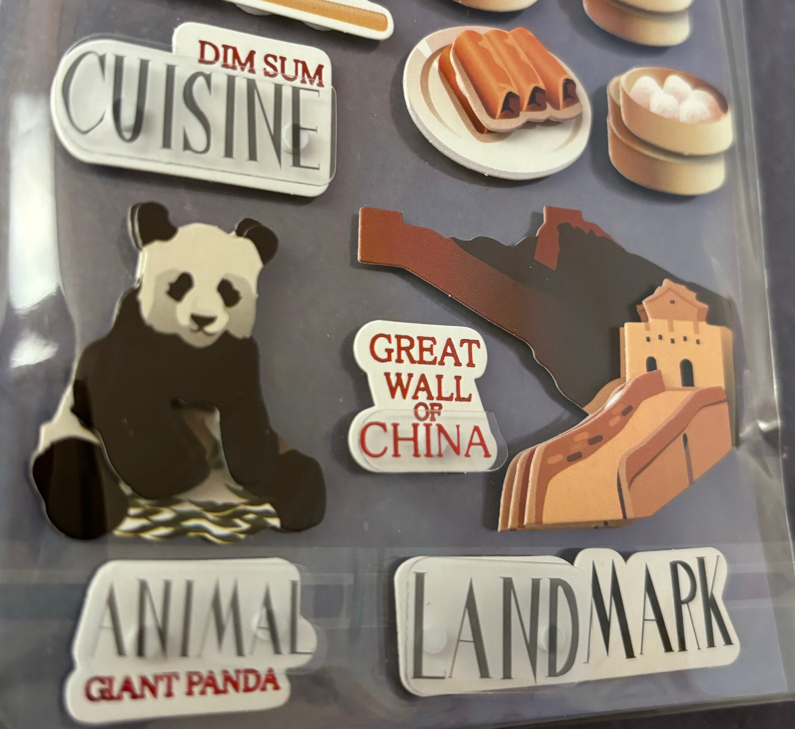 3D CHINA Sticker | Panda Great Wall Scrapbook Sticker | Chinese Cuisine ...