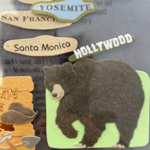 CALIFORNIA 3D Stickers Golden Gate Bridge Wine Country Bear State Parks Embellishment Beverly Hills Hollywood Jolees Scrapbook E3832 image 5