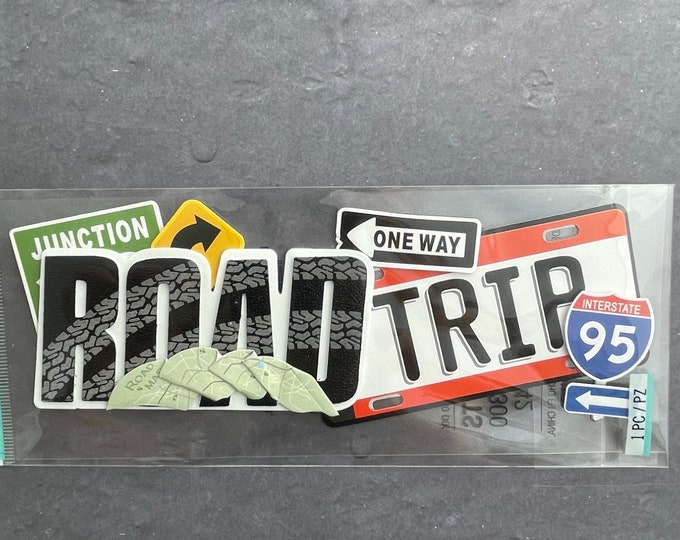 ROAD Trip Title Page 3D Scrapbook Embellishment Family Summer Vacation