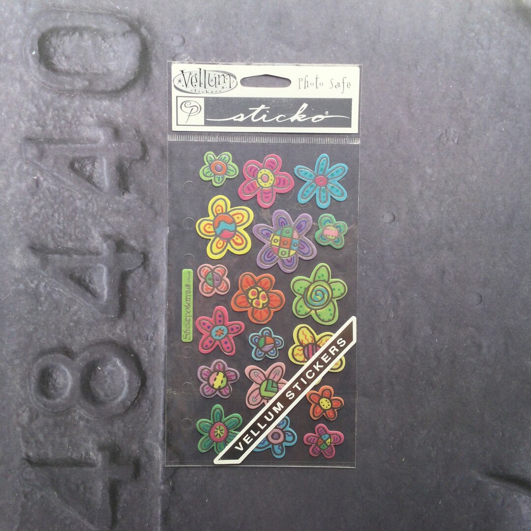 Silver Flower Sticker FLOWER Sticker | Silver Foil Sticker | Vellum Stickers | Flower ...